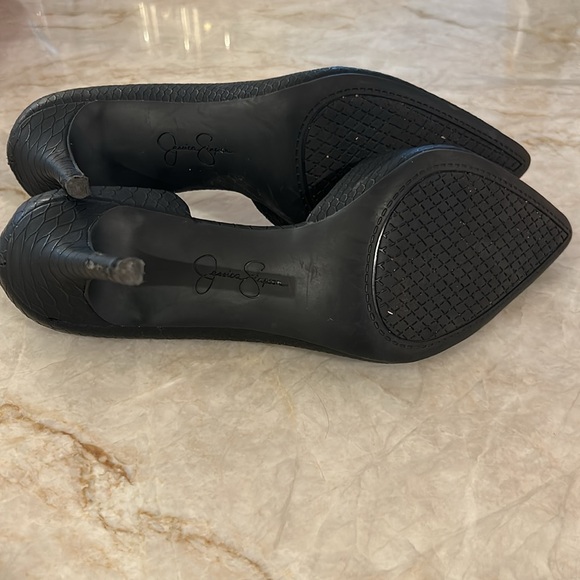 Black textured pumps 3 inch heel - Picture 8 of 8